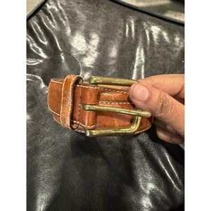 Thornton‎ Bay Genuine Leather Western Belt Brass Buckle Mens Adjustable